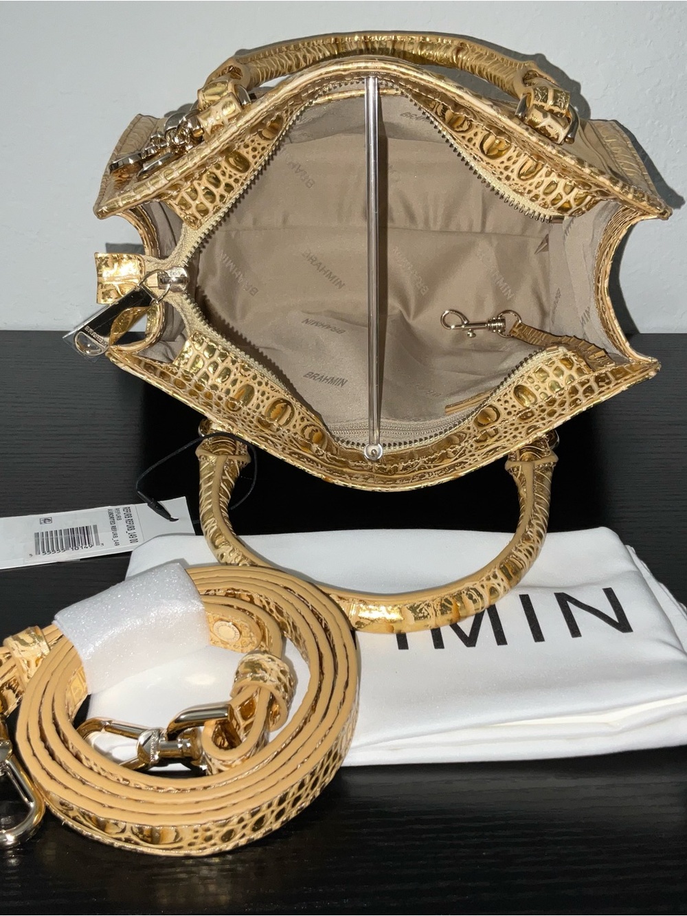 Brahmin Cami GOLD PEYSON Satchel Crossbody Shoulder W/Appliqué Star - Picture 10 of 11